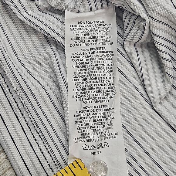 PGA Tour Polo Shirt Mens 2XL White Gray Striped Golf Performance Polyester XXL - Picture 4 of 8